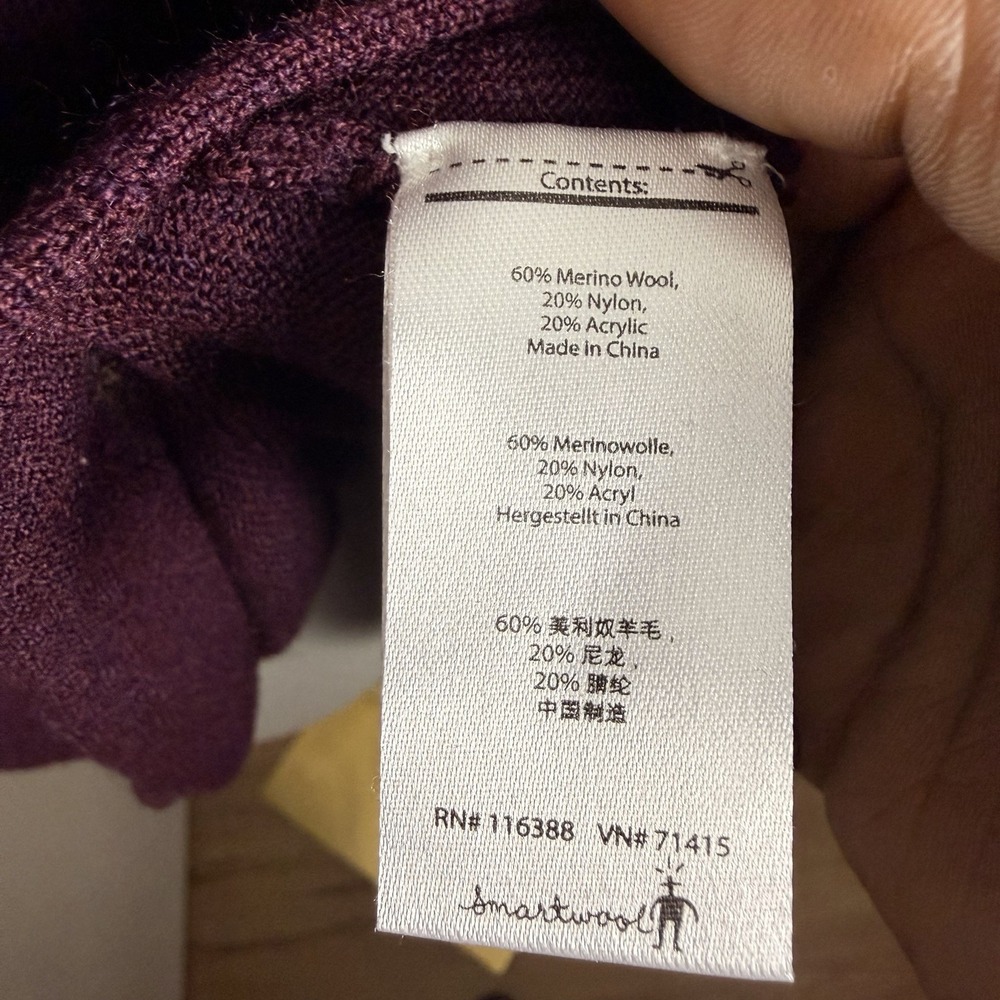 SMARTWOOL Burgundy 100% Merino Wool Cowl Neck Sweater Women's Size L - Picture 7 of 8